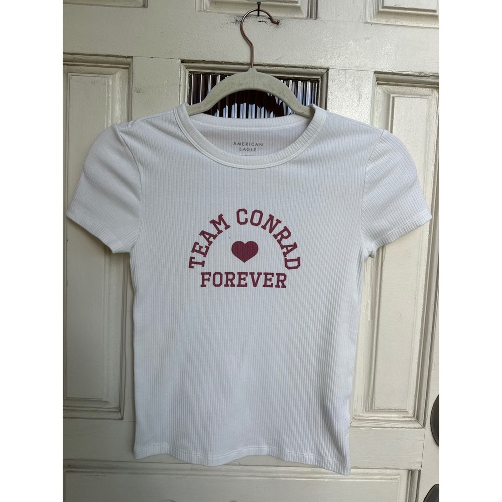 American Eagle Team Conrad Forever Ribbed Baby Tee Summer Turned Pretty Size XS